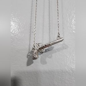 925 sterling adjustable length gun/musket necklace, unique